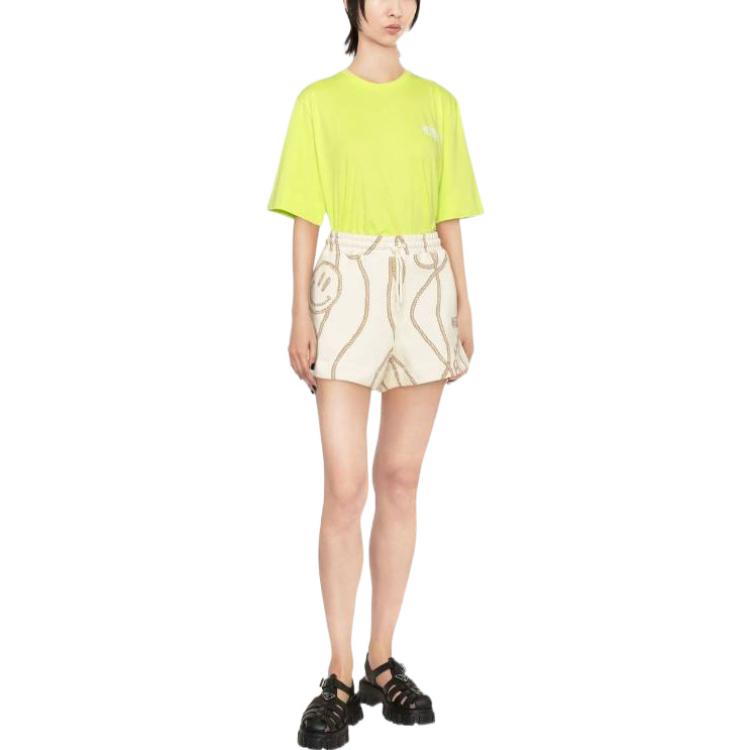 Ganni Grommet Print Drawstring Casual Shorts Women shorts Off-White T3235-322