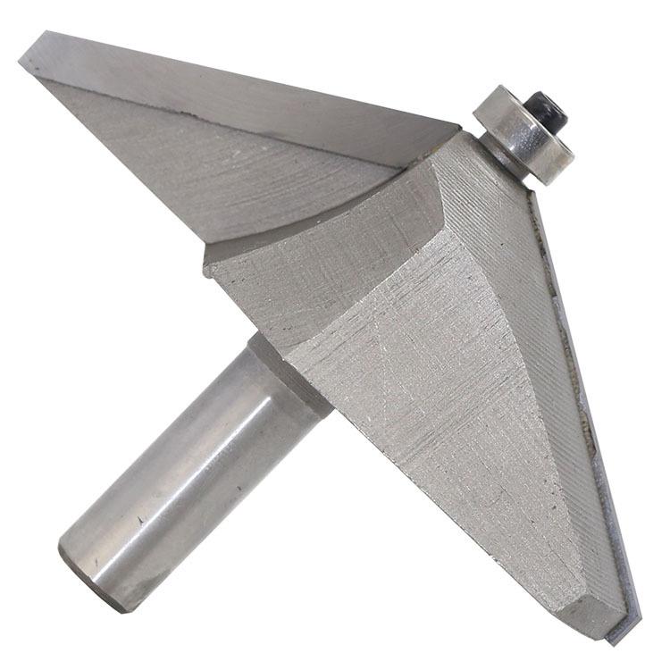 60 Degree Woodworking Horse Nose Line Knife, Engraving Machine Woodworking Milling Cutter with Bearing Trimming Knife, Gong Knife 1/2 Handle