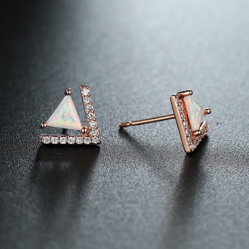 

Wish Hot Sale Temperament Jewelry Opal Triangle Earrings