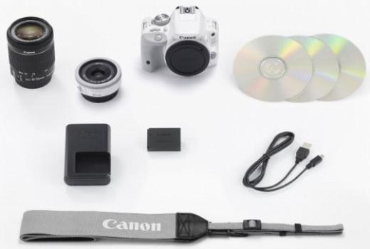 Canon Appareil photo reflex numérique EOS Kiss X7 Kit double objectif STM IS STM inclus (blanc) EF-40 mm F2.8 (blanc) EF-S18-55mm F3.5-5.6 KISSX7WH-WLK