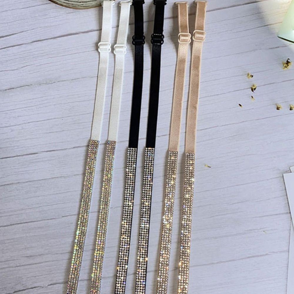 1 Pair Sparkling Rhinestone Halter Neck Bra Straps Diamond Bra Straps  Lingerie Accessory