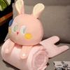 Multi Functional Sleep Cloak Cartoon Doll Nap Blanket PP Cotton Animal Doll Pillow Shawl Blanket Warm Soft Swaddlings Kids Gift