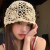 Handcrafted Crochet Lace Knit Beanie Women Breathable Adjustable Headwrap Hat