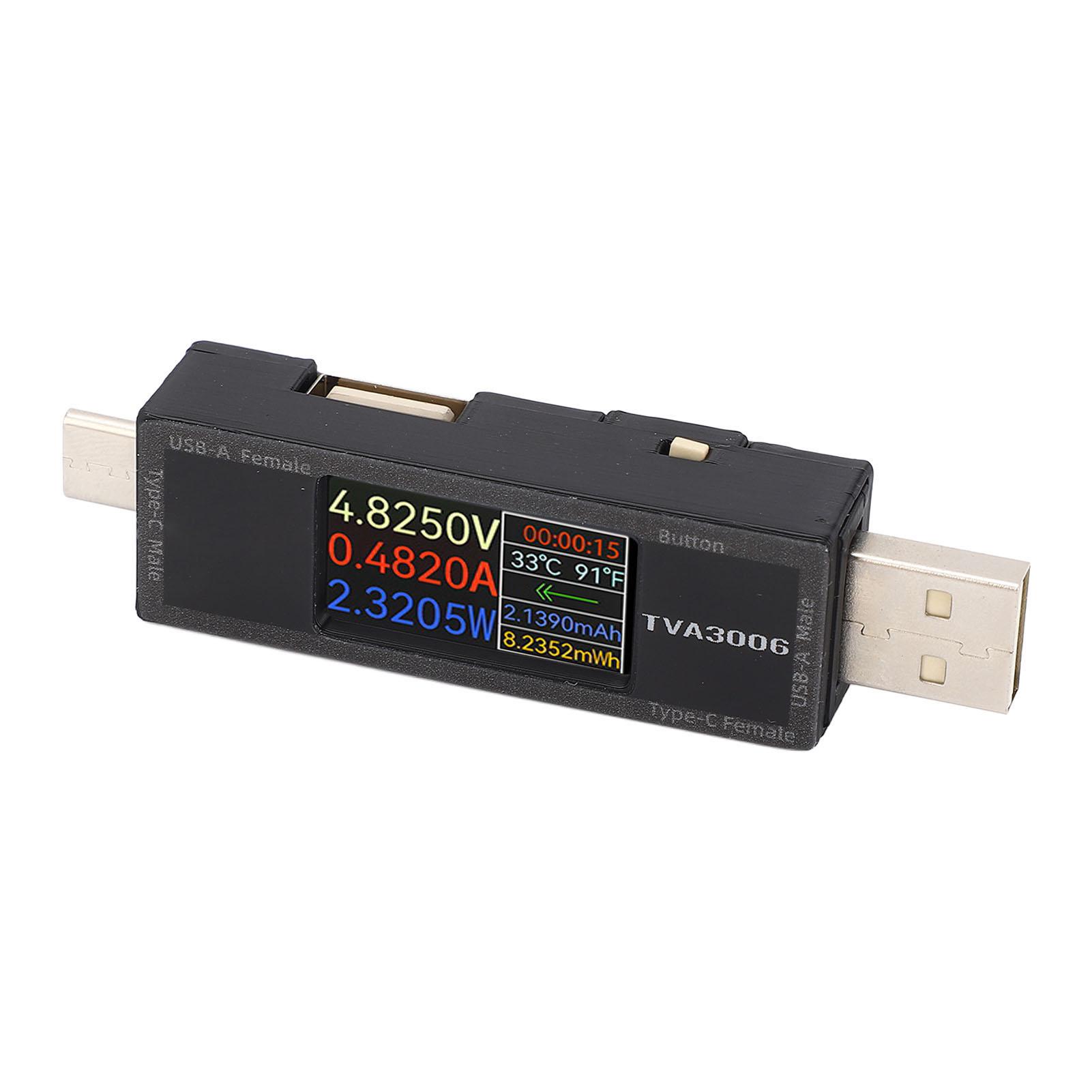 

USB Вольтметр Амперметр USB A Type C Тестер потужності для електроніки Цифрові пристрої DC4.530V 015A