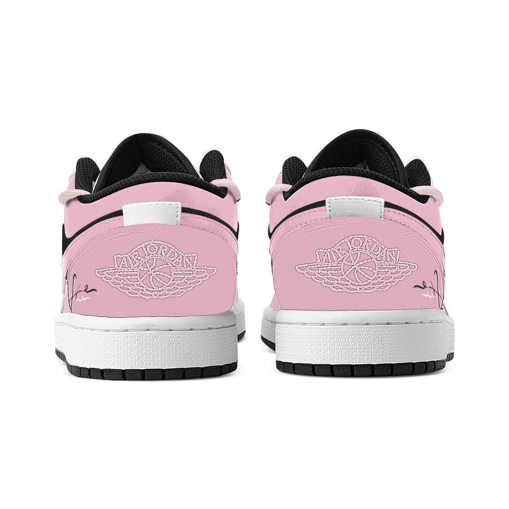 Jordan Air Jordan 1 Abrasion Resistant Low Top Vintage Basketball Shoes Women's Black Pink DC0774-101(Team773-)
