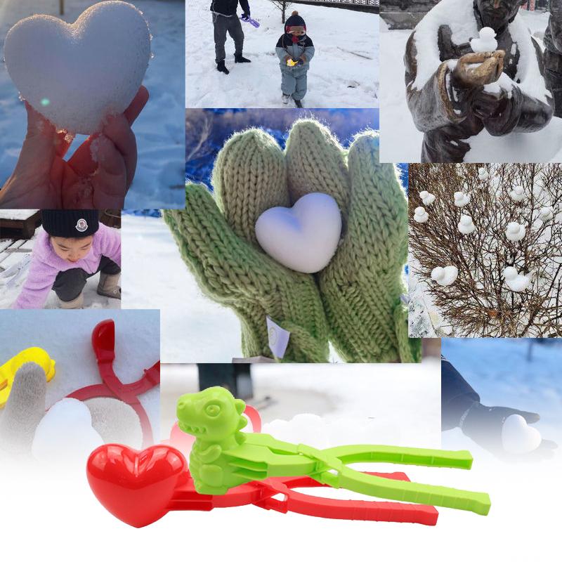 4Pcs Cute Bear Duck Dinosaur Snowball Clip Snow Clay Ball Maker Creative Snowballs Mold Snow Shovel For Kids Outdoor Sports Snow Toy