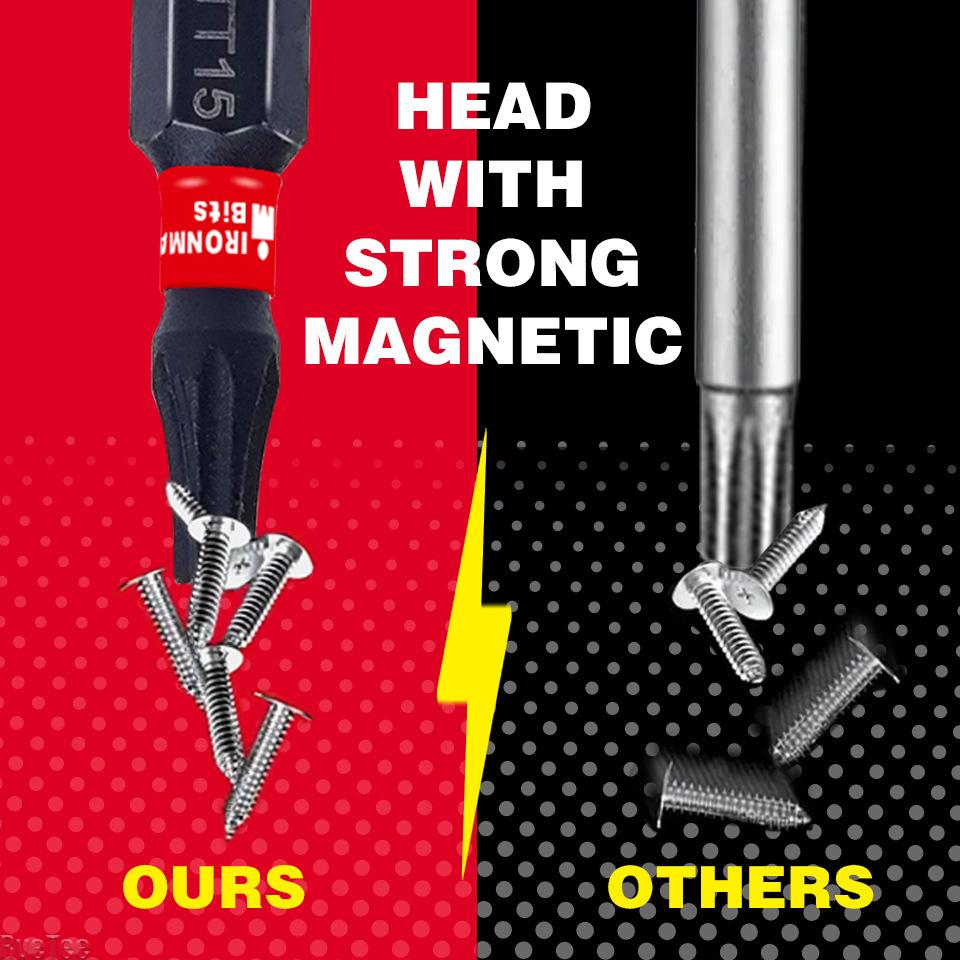 Torx Impact Tough Magnetic Screwdriver Bit S2 Steel Steel Long Extension Driver Drill Bits Hex Shank Batch Head with Base Holder