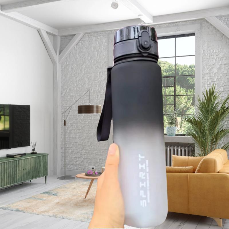 1000ML Large Capacity Sports Water Bottle Motivational Leak Proof Portable Reusable Plastic Cups Outdoor Travel Gym Jugs