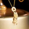 S925 Sterling Silver Handmade Brushed New Chinese Necklace Girls Koi Pendant Jewelry Women