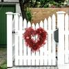 Valentine's Day Heart-shaped Artificial Wreath Indoor Outdoor Front Door Wall Hanging Love Heart Foil Tinsel Garland Wedding Party Decoration Ornament