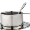 Coffee Cup And Spoon Set Stainless Steel Vietnamese Double Wall Portable Milk