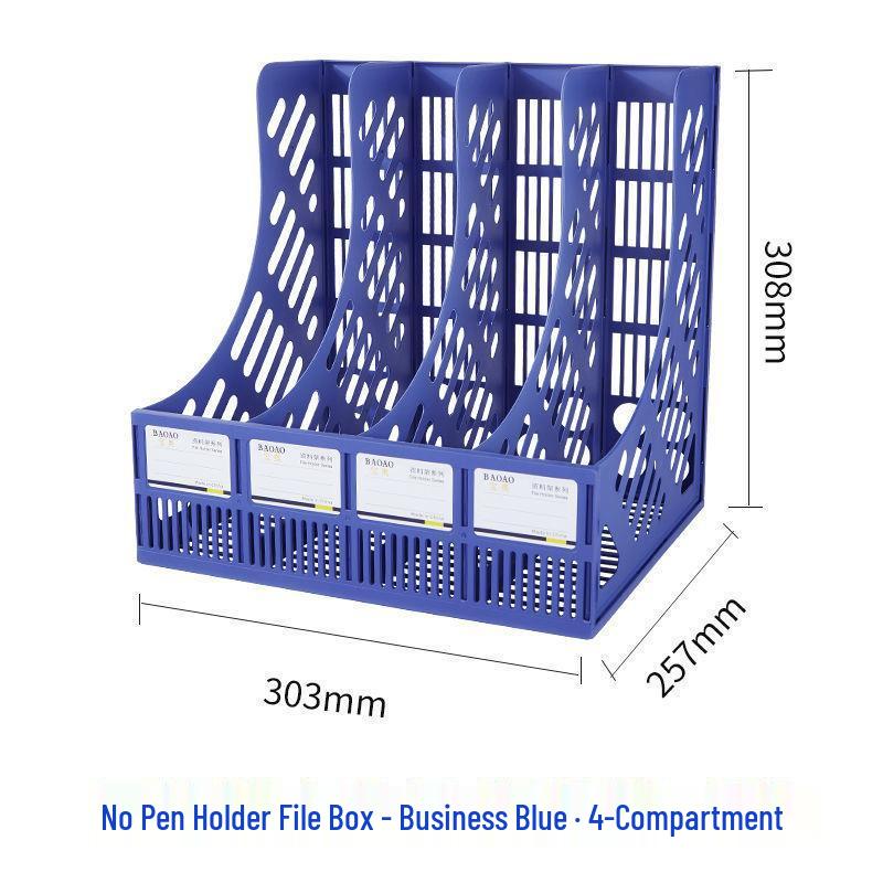 Four-Tier A4 Document Organizer with Pen Holder - Desktop File Holder Tray and Storage Rack