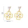 New cross shell hollow pearl earrings niche open stud earrings stainless steel k gold plated