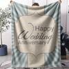 Happy Anniversary Throw Soft Flannel AC Blanket Lightweight Summer Nap Throw Cozy  Blanket for Sofa Bed Travel Home
