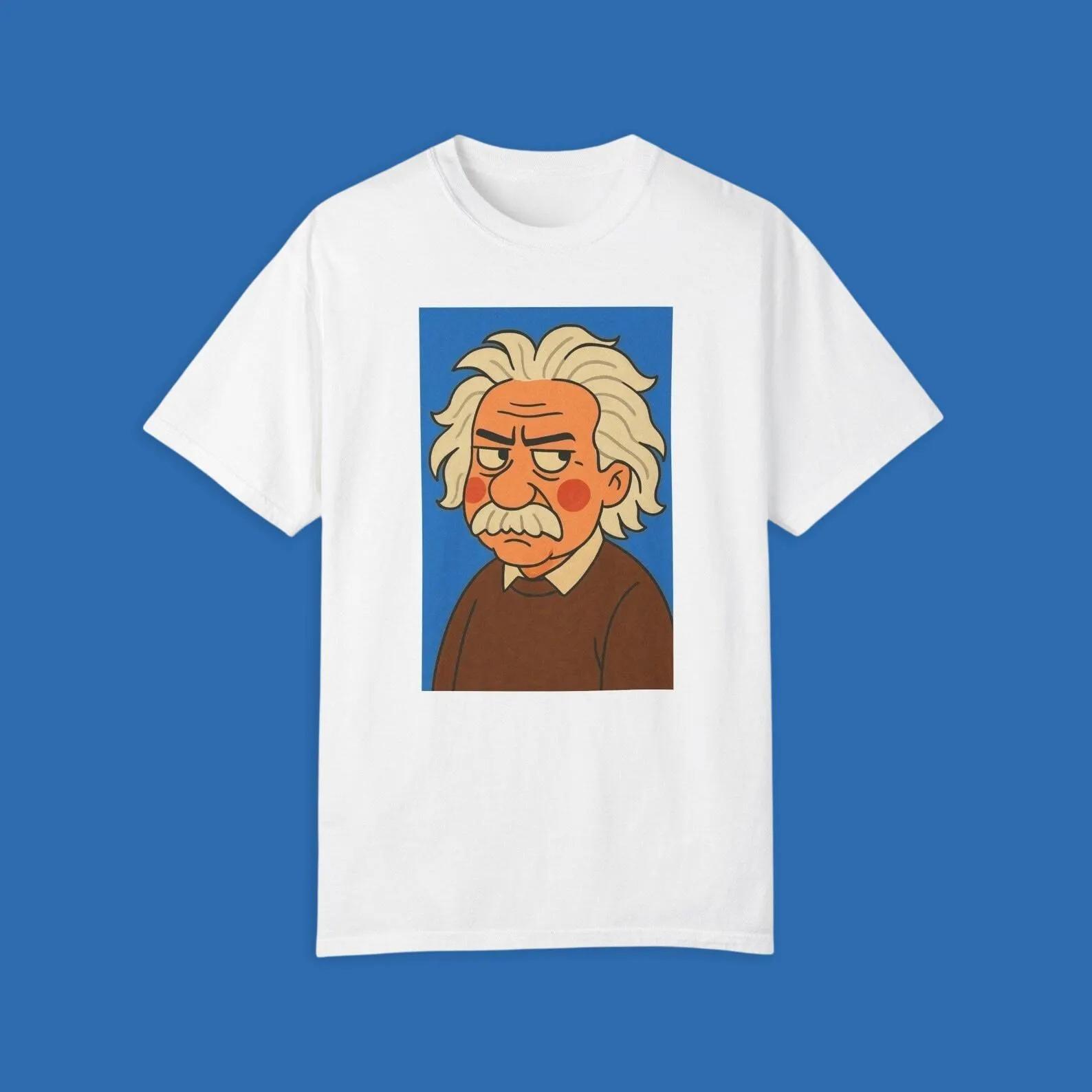 Модная футболка с недовольным Альбертом Эйнштейном, Унисекс графическая футболка, Рубашка в стиле бохо, Топ в винтажном стиле, Идеальный подарок для любителей искусства S