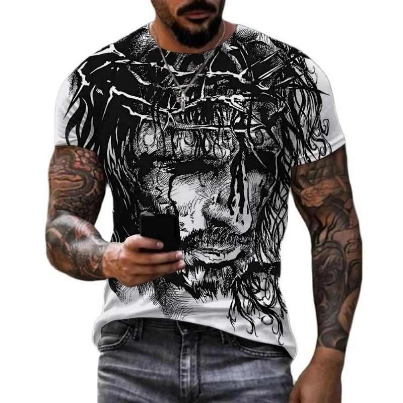 Funny Animal Graphic 3D Printed T-shirt For Men Causal Short Sleeve Oversized Pullover T-shirt Top Men's Tees Outdoor Clothing