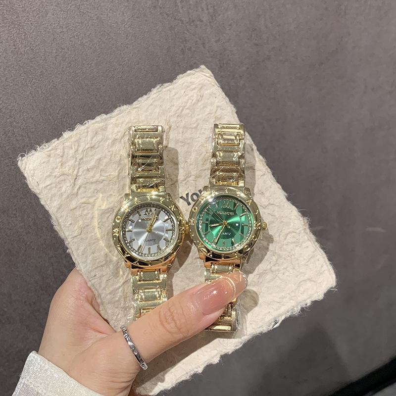 Ladies Bracelet Quartz Watch Round With Diamond Alloy Gift Watch Women'S Watch