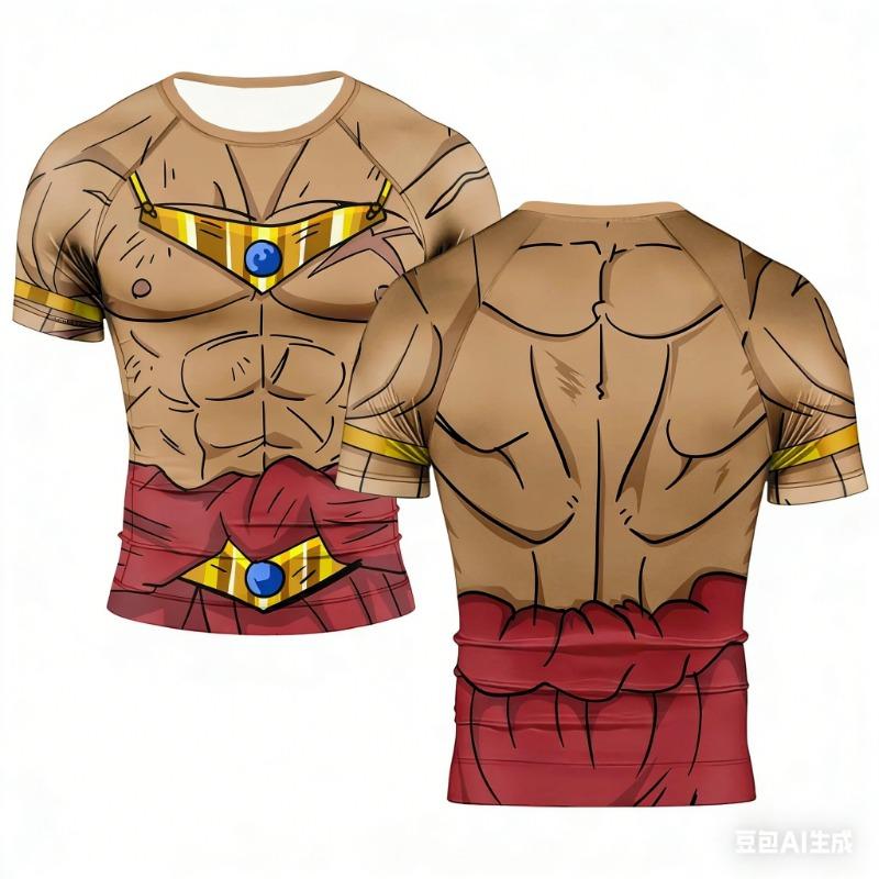 2026 Summer Dragon Ball Retro Fitness T-shirt Men's Oversized 3D Printed Short-sleeved Family Unisex Children's Sports Shirt