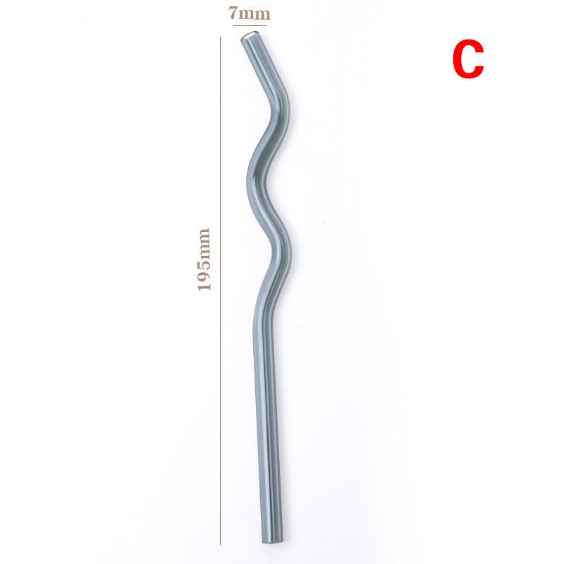 1Pc High Borosilicate Colorful Glass Straws Eco-Friendly Glass Wavy For Juice Cocktails Kitchen Party Bar Drinkware