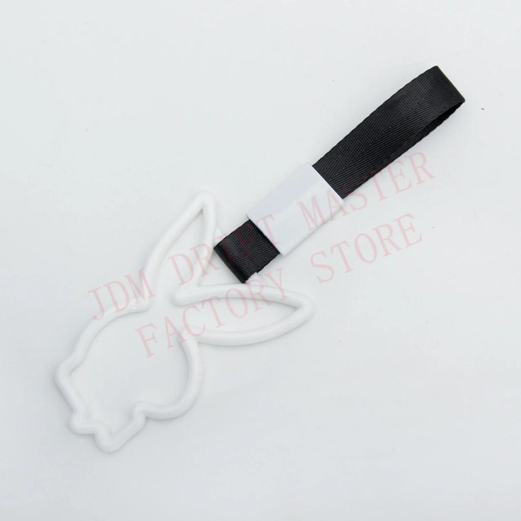 JDM Rabbit Racing Tsurikawa Ring Train Bus Handle Universal Drift Anime Car Modified Handle Nylon Strap For Car Warning