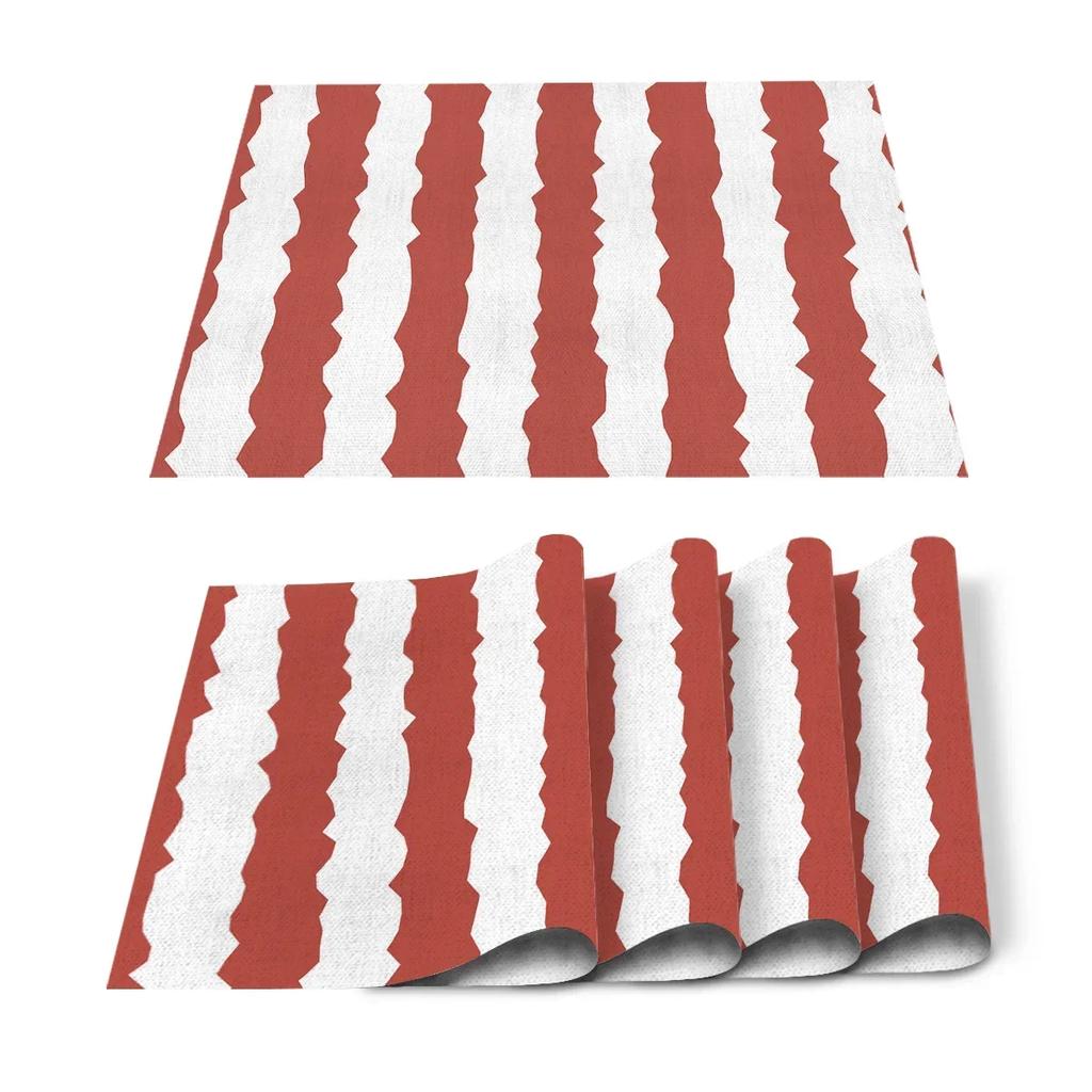 1PC Black White Stripes Pattern Table Mat Kitchen Decoration Placemat   For Wedding Dining Accessories
