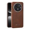 Vintage Plain Grain Leather Case For Huawei Mate 60 70 Pro+ Plus Magnetic Cover Business For Magsafe Wireless Charger Bracket