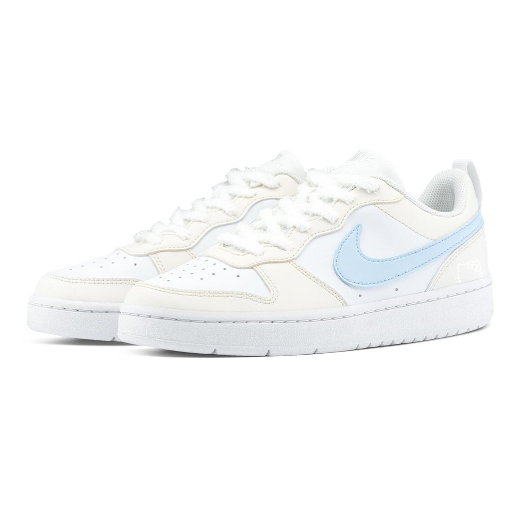 Nike Court Borough Skateboard Shoes Women's Low top White/Blue BQ5448-100(Team321-)