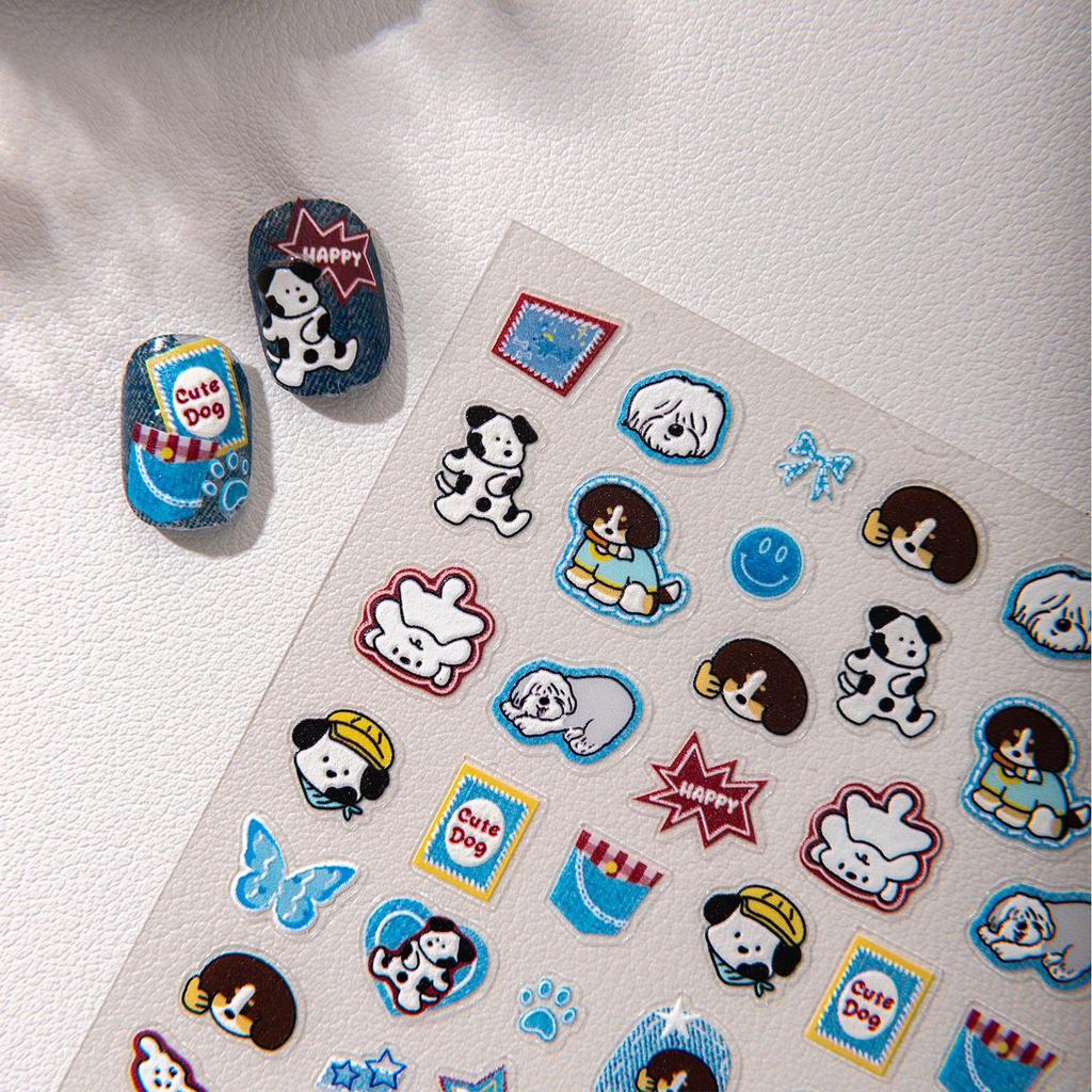 Cyansea Cute Cartoon Puppy DIY Phone Case with Decorative Sticker