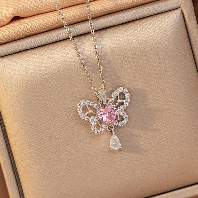 [Titanium Steel] Necklace Women's Copper Micro-inlaid Electroplating Advanced Sense Delicate Clavicle Chain Jewelry