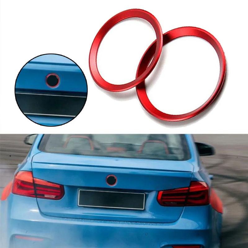 JHG18 1 Piece Front and Rear Logos 82mm/74mm Front and Rear Badge Decorative Rings Suitable for BMW 3 Series 5 Series 320LI 520LI