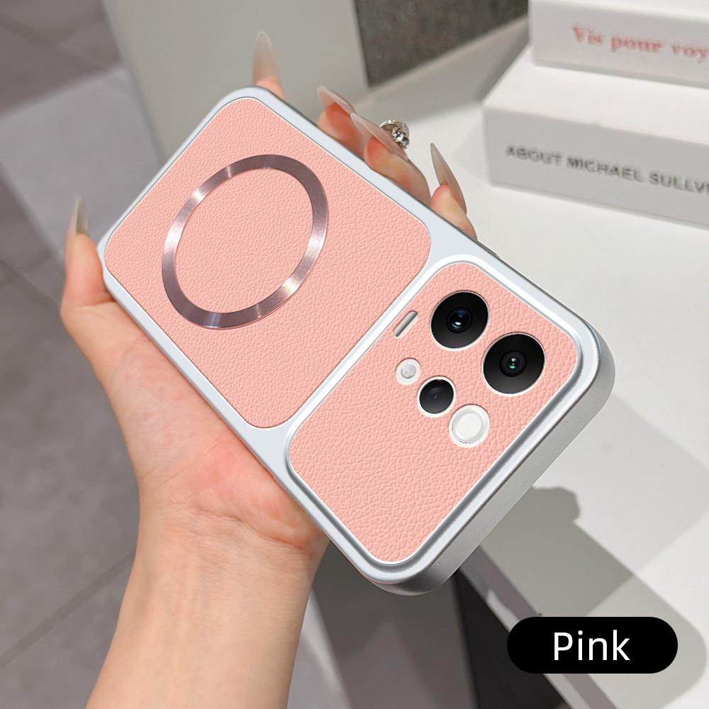 For VIVO V70 S50 Case New Lychee Pattern CD Magnetic Ring Ultra-Thin Cover For VIVO V70 5G Anti-drop Bumper Funda