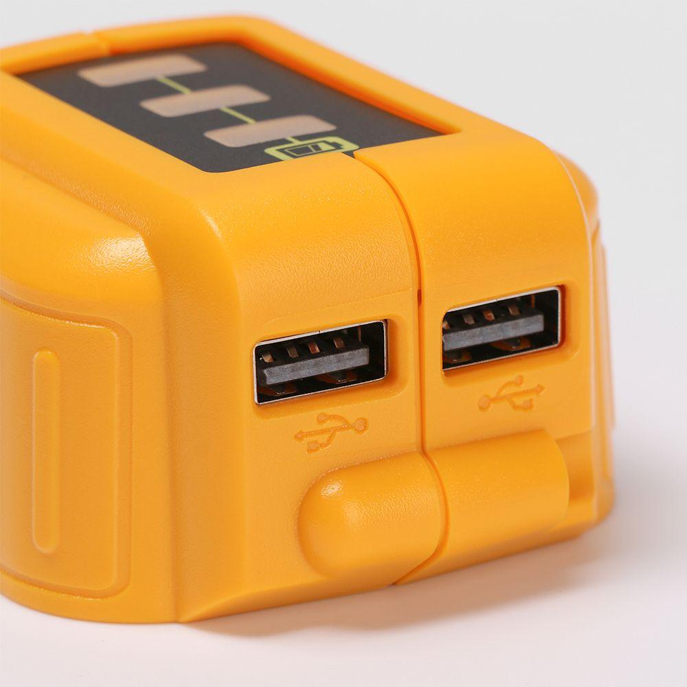 Dual Output With Indicator 12V/20V Li-ion Battery Adapter USB Phone Charger Power Bank Converter