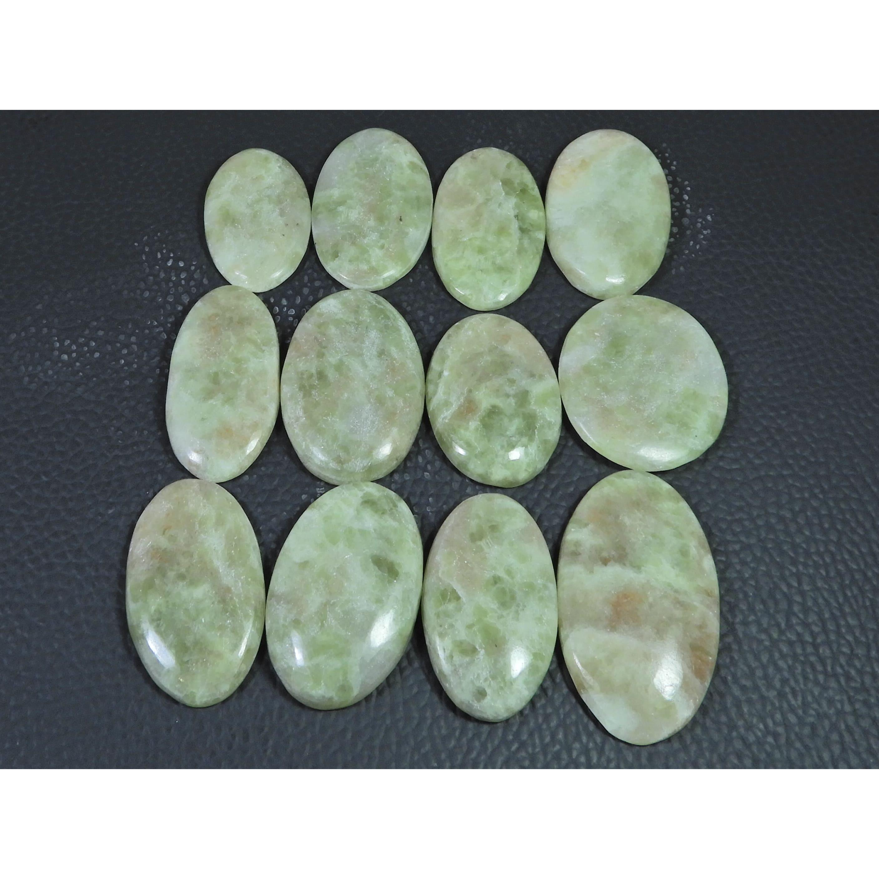 12Pcs Natural Sunstone Oval Shape Cabochon Loose Gemstone Lot 360Cts. C-2301