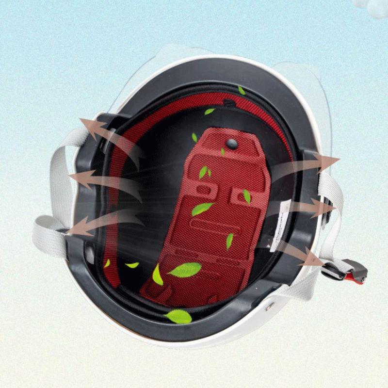 Bezpečnostní přilba na kolo 3C certifikovaná pánské a dámské dospělé děti Karikatura elektrické kolo Motocykl poloviční přilba s brýlemi