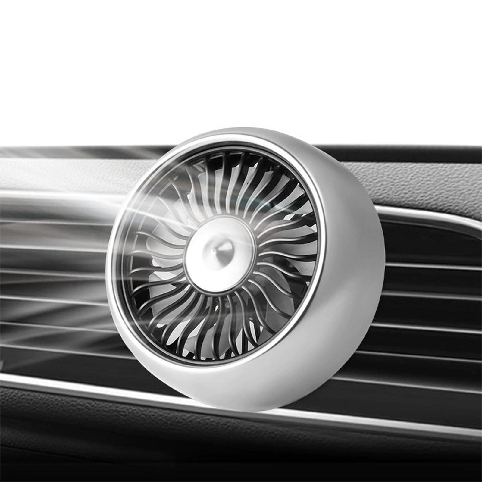 

Kwak s Fan For Car Vent Mount With LED Light ABS Sticker Mount Car Fan For Home (Black) One Size