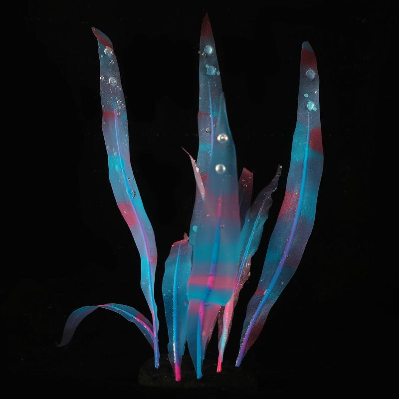 Aquarium Fish Tank Landscaping Ornament - Silicone Soft Coral Kelp L синий