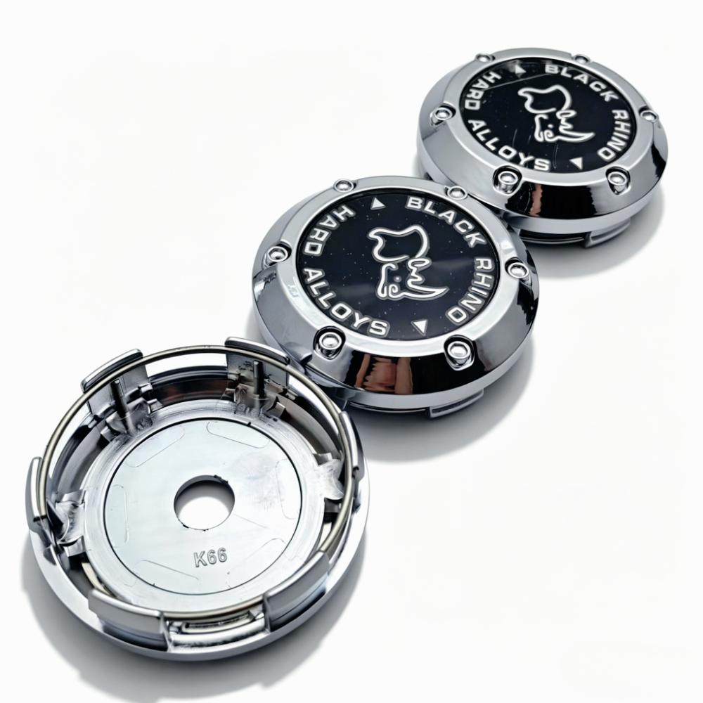 4pcs Black Rhino Logo Emblem Car Wheel Center Caps 66MM Clips 62MM Wheels Hub Cap Rim Hubcaps Dust Cover Replace Car Accessories