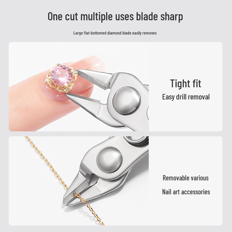 Nail Art Rhinestone Removal Heavy Duty Pliers - Easy Metal Shears & Ornament Scissors for Nail Salons
