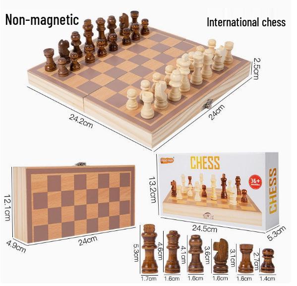 Children's Wooden Chess Board Game - Educational and Early Learning Toy for All Ages