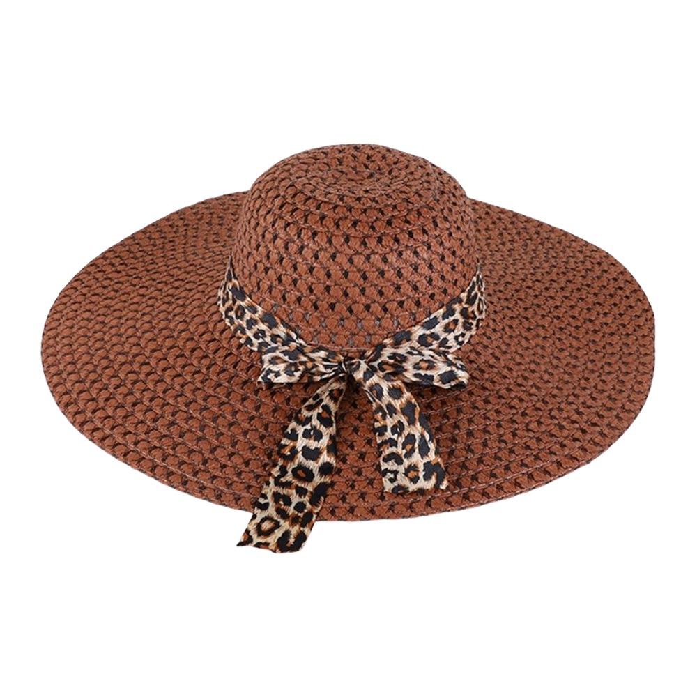 Großer Rand Sommer Sonnenhut Schleife Strohhut Mode Strandkappe für Damen