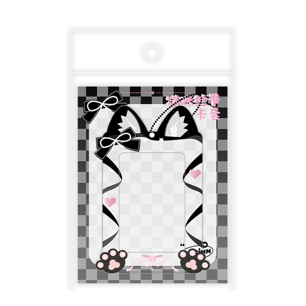 Katzenpfote Fotokartenhalter mit Kettenanhänger 3 Zoll Kleines Album Fotokartenschutz Wasserdichte Kunststoffe Schutzhülle