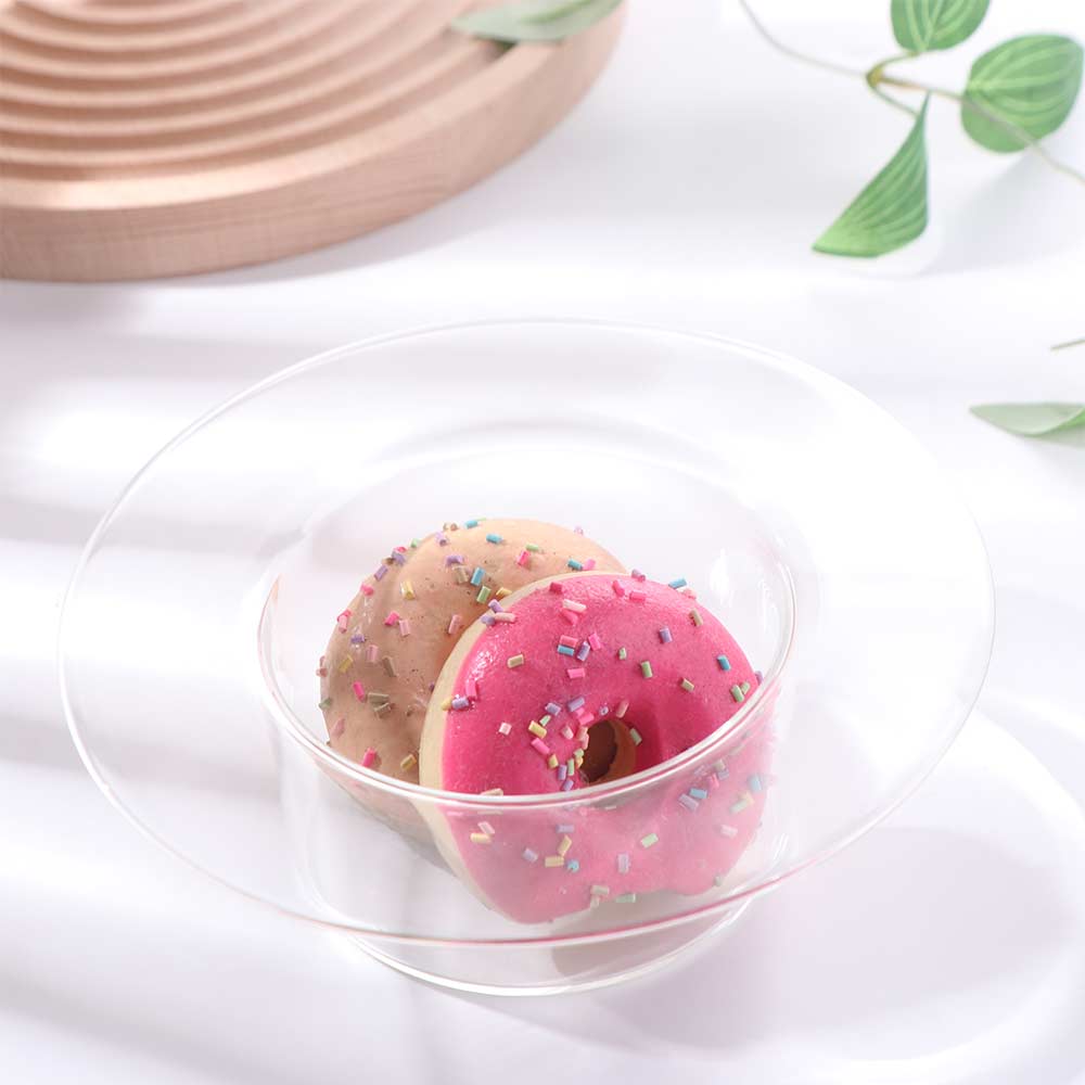 Multifunctional Transparent Glass Bowl Decorative Household Fruit Salad Plate Straw Hat Shaped Juice Cup Dessert