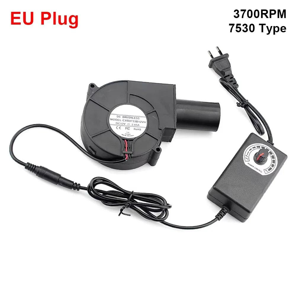 

Barbecue Fan 7530 Type 220V/110V Air Blower 1Pcs Durable Small Blast Engine BBQ Blower with Variable Speed Controller 3700RPM