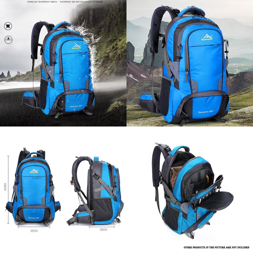 Spacious 50l Camping Backpack Travel Outdoor Bag With Waterproof Features For Hiking