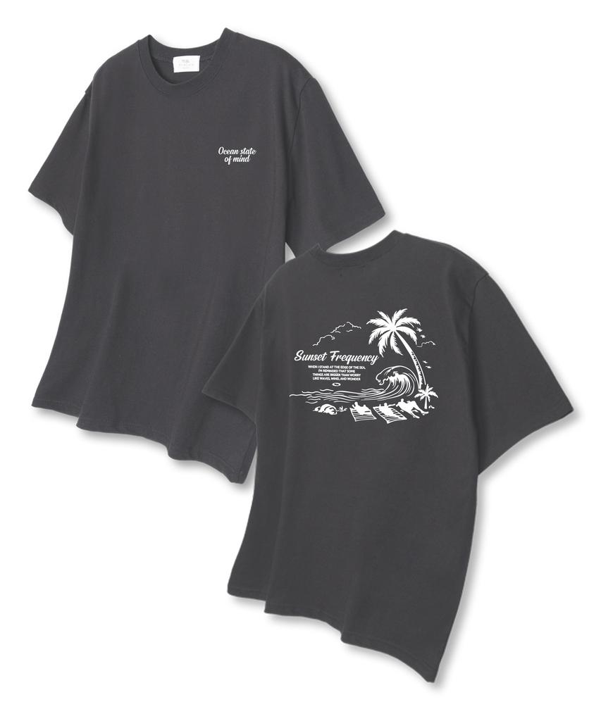 TI.GLAKE Ocean State Oversized Short Sleeve T-Shirt Dark Gray
