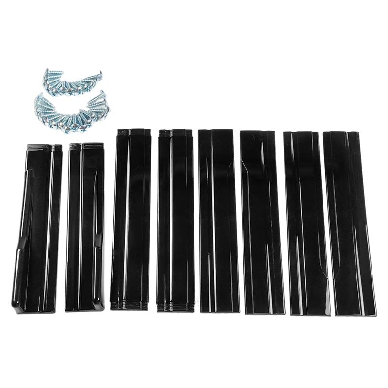 1 Set of Small Anti-Collision Spoiler Four-Section Combined Side Skirt Modification Part Universal for Automobiles Black 2.2M