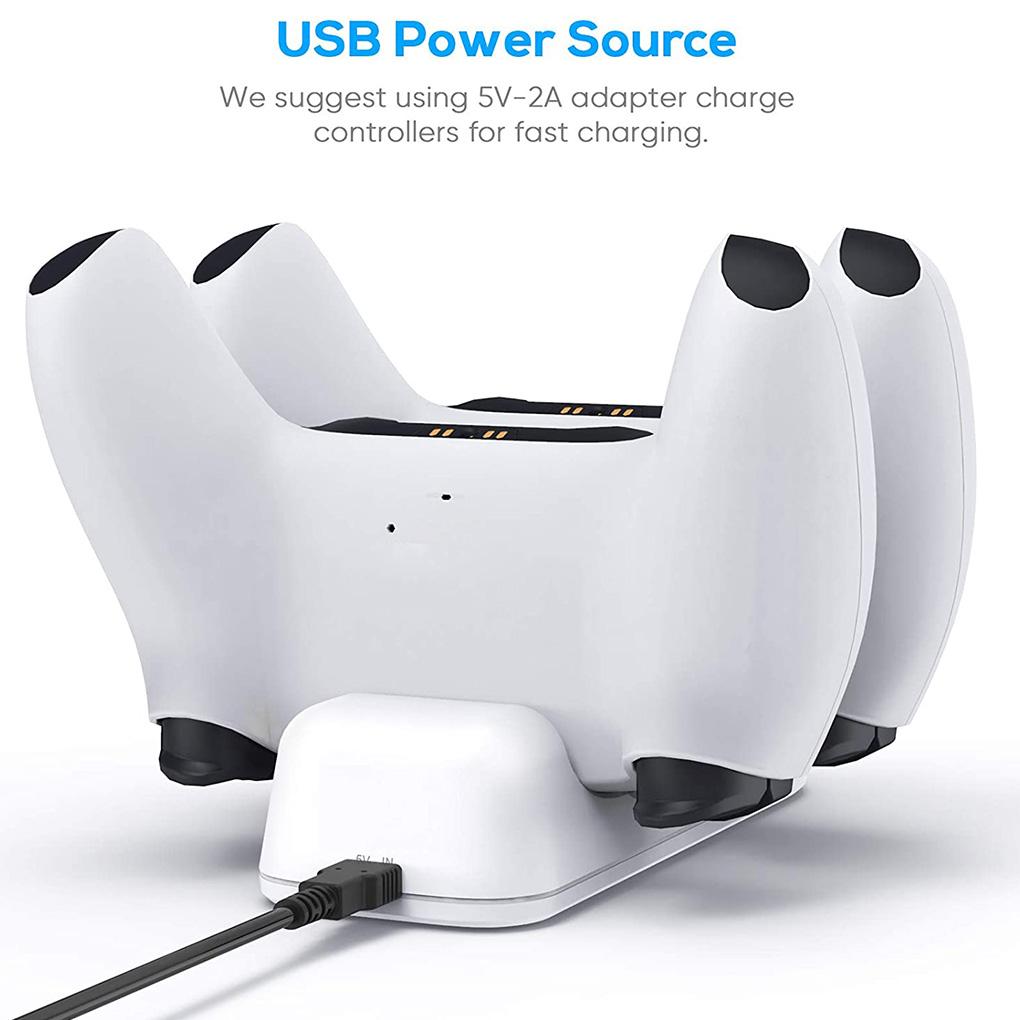 2-in-1 Game Controller Dual Charger Plastic Charging Station LED Charging Dock Replacement for Plastic Controller Charger