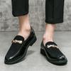 Fashion Luxury Designer Fashion Metal Decoration Suede Driving Shoes Men  Casual Loafers Business Formal Dress Footwear Zapatos Hombre