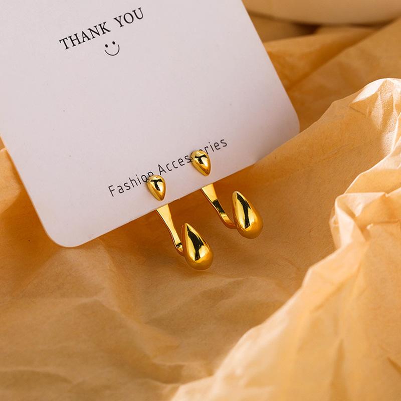Fashion Sliver Color Asymmetrical Water Drop Earrings for Woman Retro Punk Hip Hop Metal Geometric Irregular Earrings Jewelry