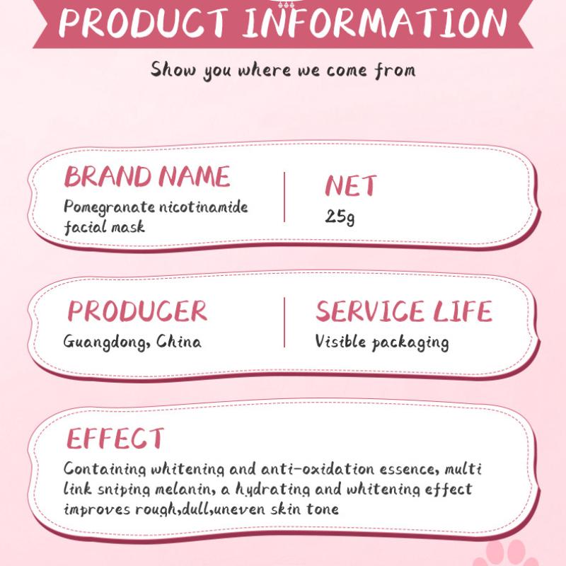 Sadoer Pomegranate Niacinamide Brightening Cartoon Mask Moisturising & Hydrating Mask